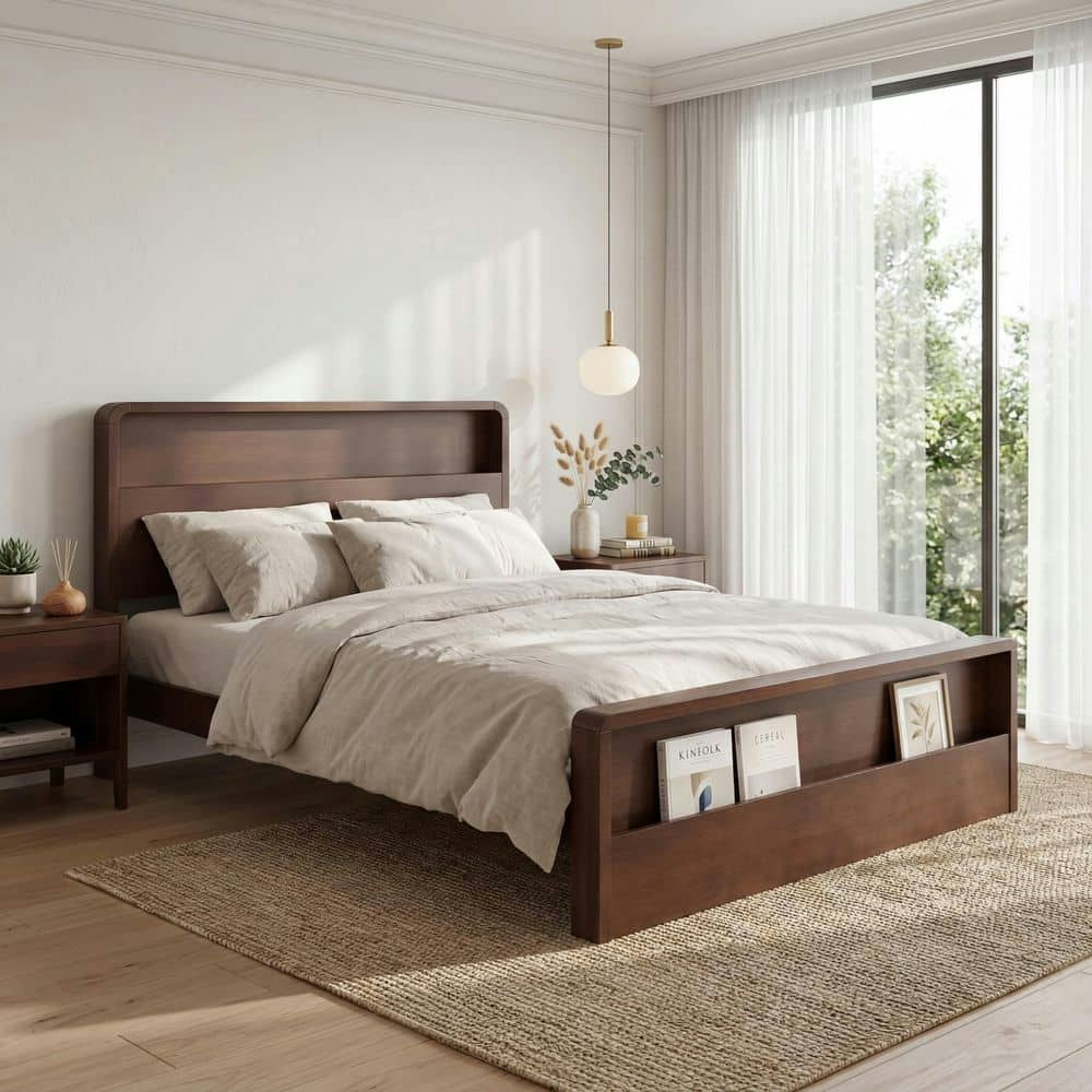 Talorine Queen Size Platform Bed with Storage Headboard and Footboard: $508.51 Talorine Queen Size Platform Bed with Storage Headboard and Footboard: $508.51