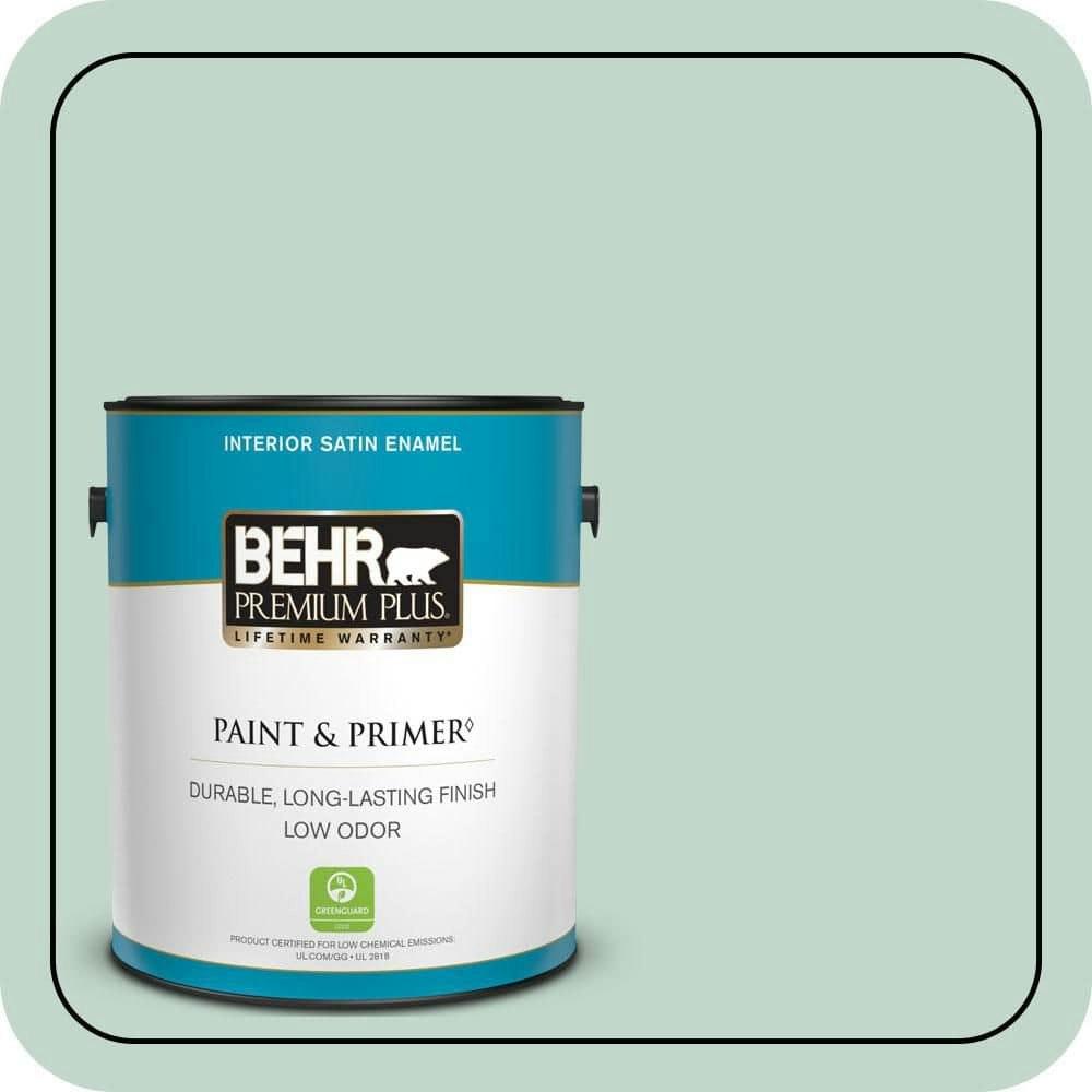 Behr #470E-3 Aqua Smoke 1-Gallon Satin Interior Paint and Primer: $40.98 Behr #470E-3 Aqua Smoke 1-Gallon Satin Interior Paint and Primer: $40.98