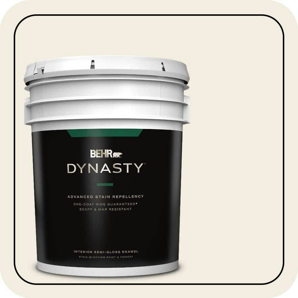 Behr Premium Plus Bleached Linen 5-Gallon Interior Semi-Gloss Paint and Primer: $331 Behr Premium Plus Bleached Linen 5-Gallon Interior Semi-Gloss Paint and Primer: $331