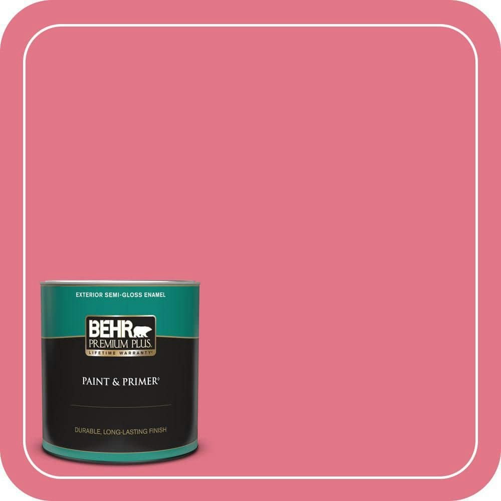 Watermelon Pink Semi-Gloss Exterior Enamel Paint and Primer 1-Quart: $25.98