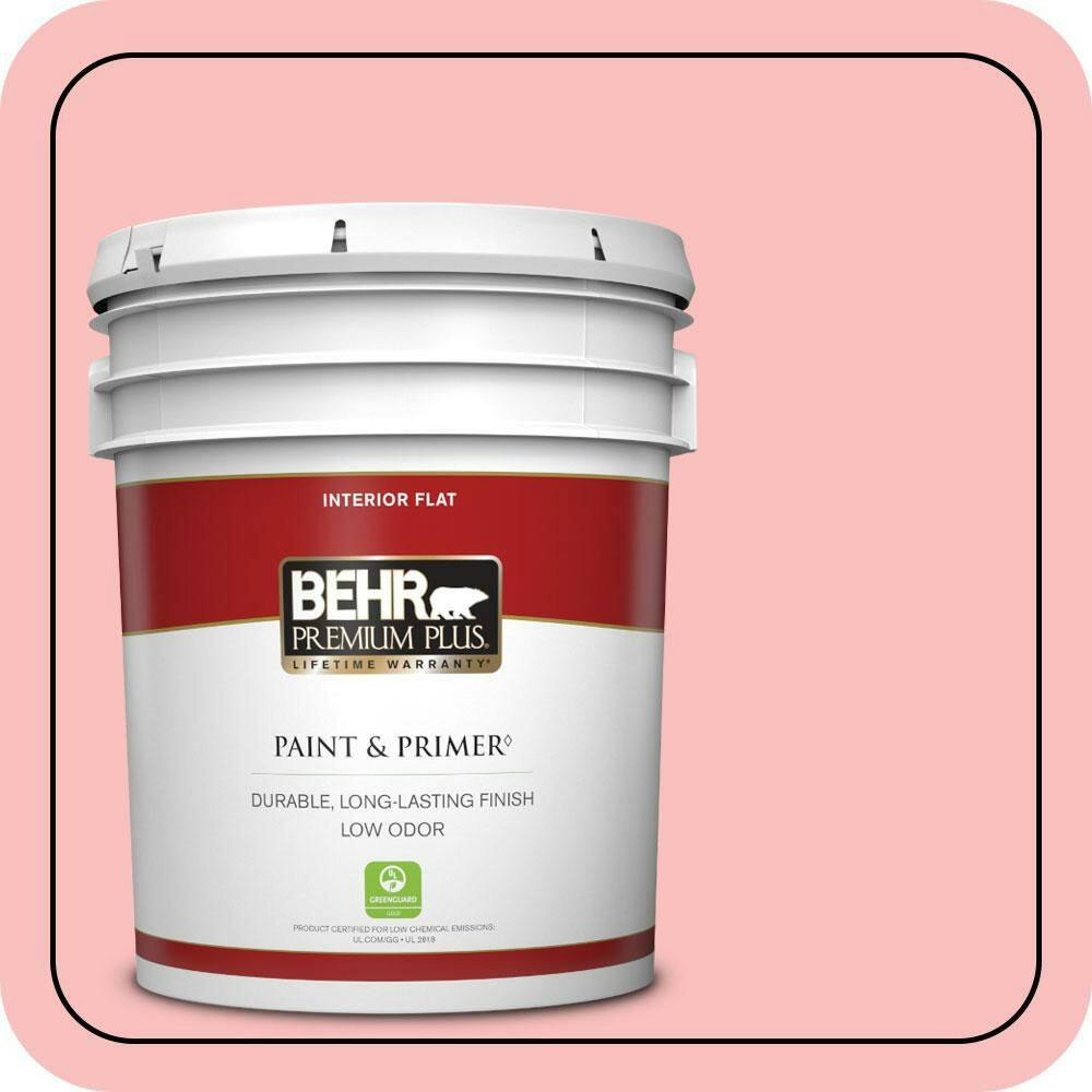 Behr Premium Plus 5-Gallon Carnation Bloom Flat Interior Paint and Primer: $154