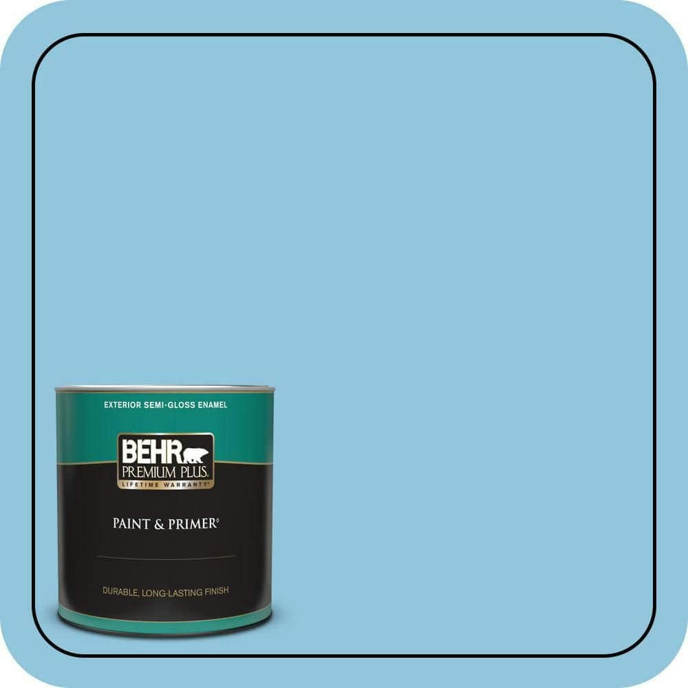 Behr Premium 1-Quart Caribbean Coast Semi-Gloss Exterior Paint and Primer: $25.98 Behr Premium 1-Quart Caribbean Coast Semi-Gloss Exterior Paint and Primer: $25.98