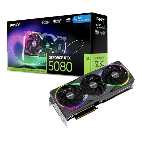 PNY GeForce RTX 5080 Epic-X ARGB OC Triple Fan Graphics Card: $1,249.99