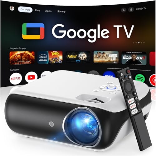 Happrun Native 1080p Bluetooth Projector with Google TV: $256.44