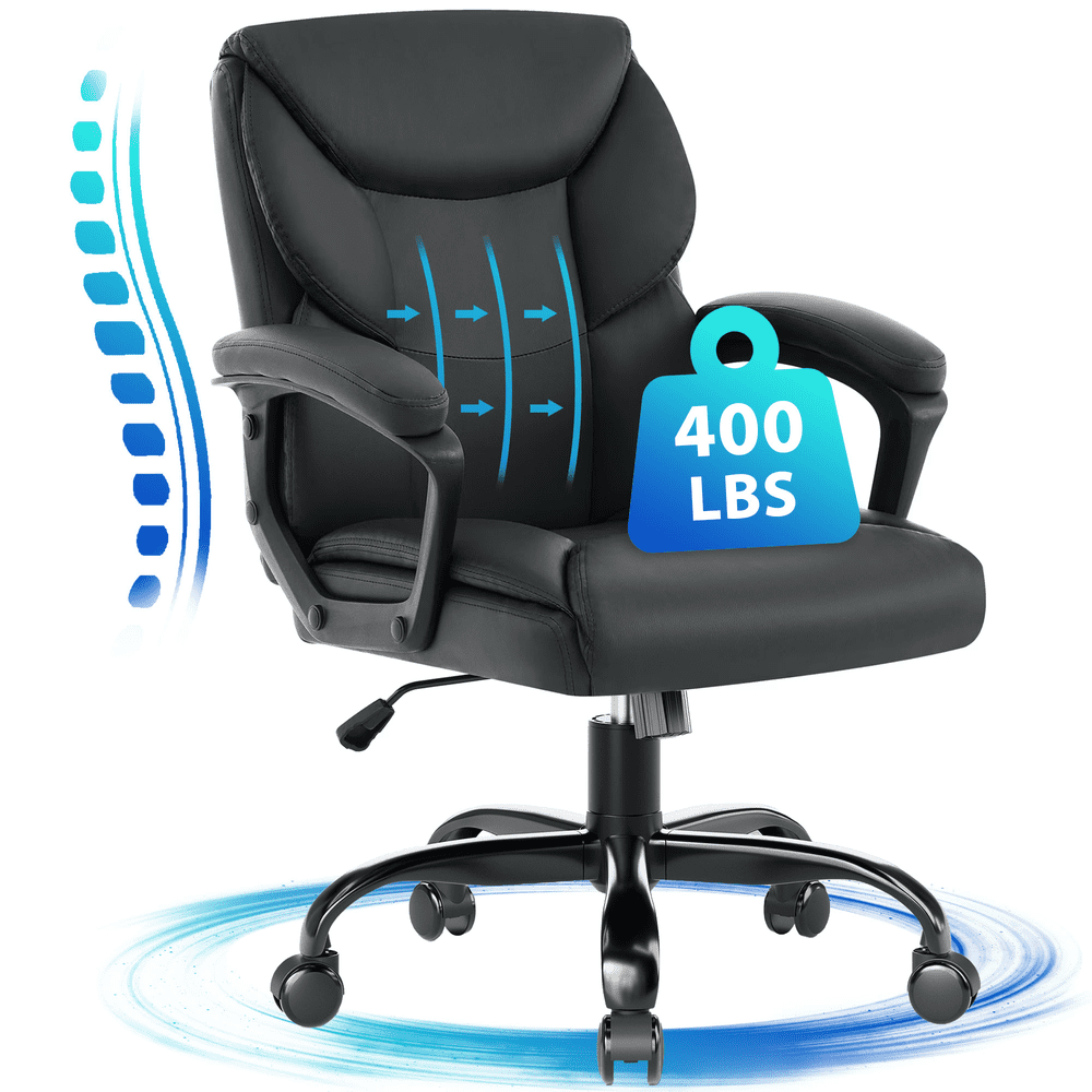 Jonpony 400lb Ergonomic Leather Office Chair: $69.99 Jonpony 400lb Ergonomic Leather Office Chair: $69.99