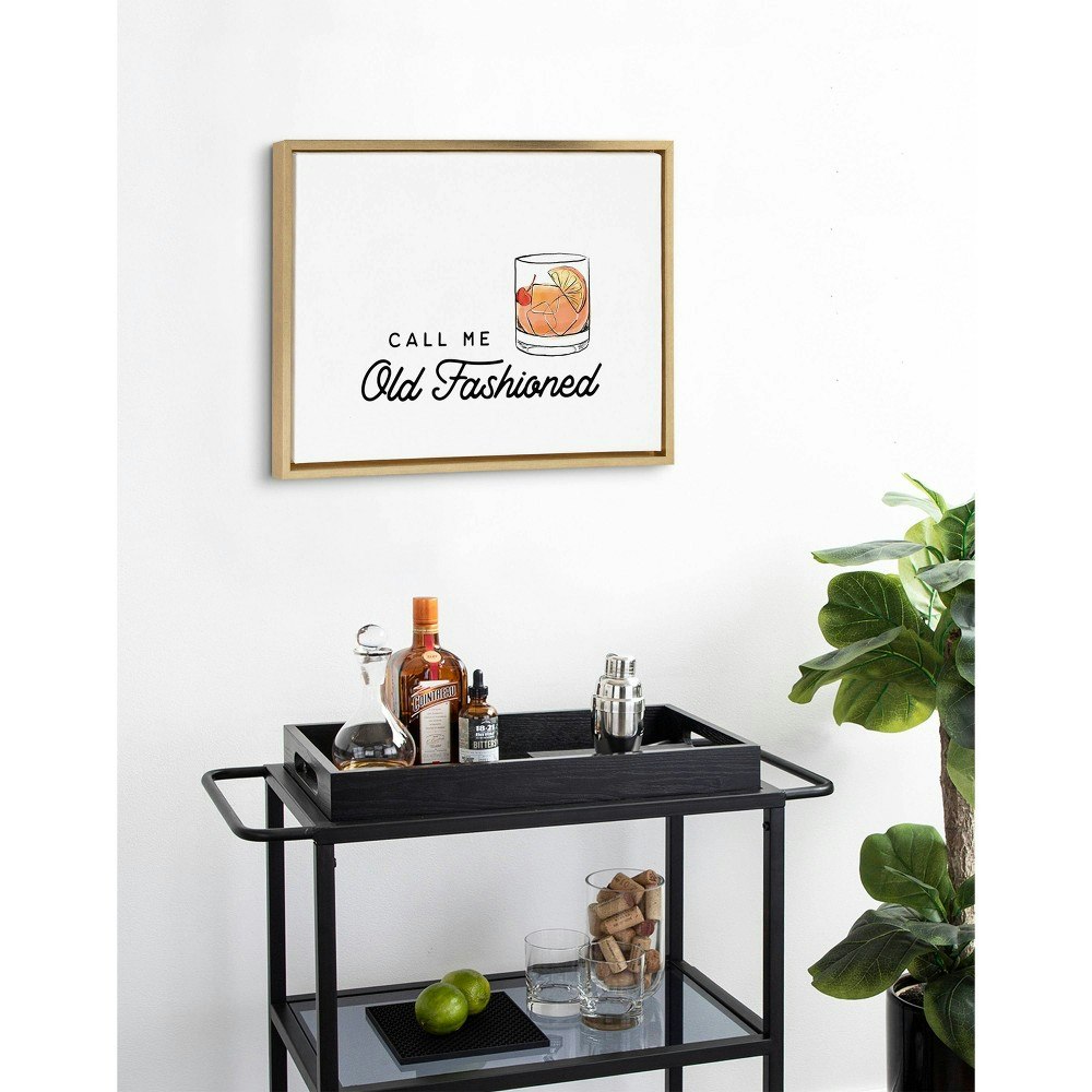 Kate & Laurel 18" x 24" Sylvie Call Me Old Fashioned Framed Canvas Wall Art: $54.99