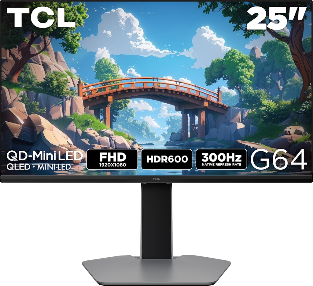 TCL G64 25" FHD HDR QD-Mini LED Monitor: $133