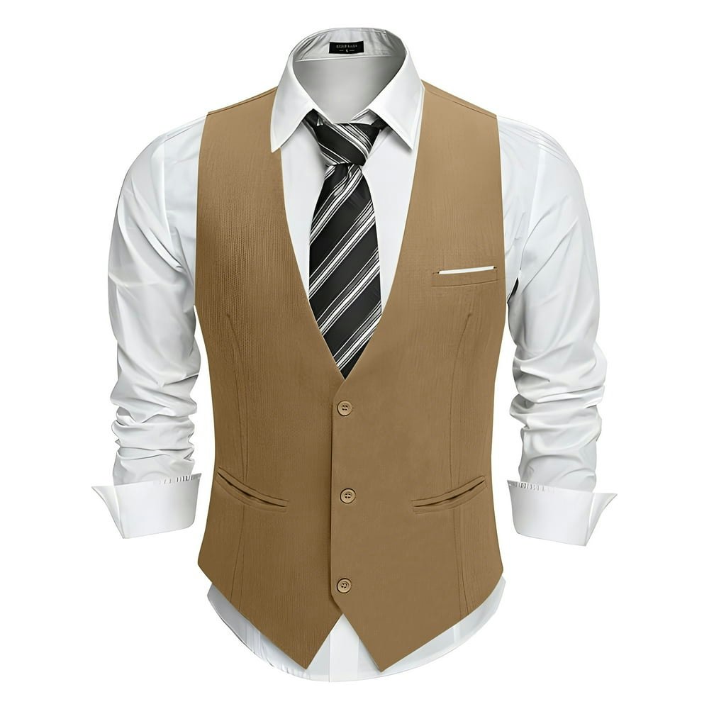 Haomeili Men's Business Formal Suit Vest: $9.99 Haomeili Men's Business Formal Suit Vest: $9.99