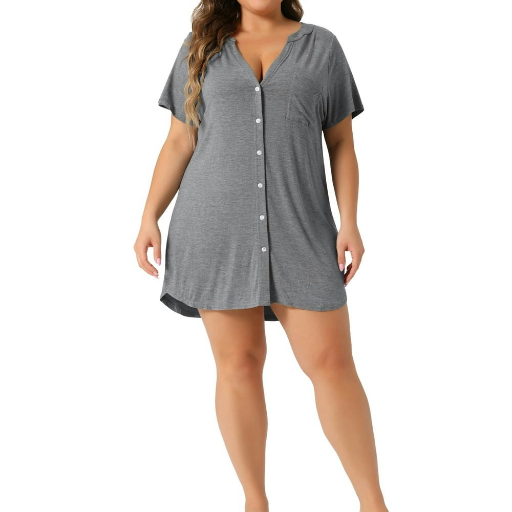 Agnes Orinda Women's Plus Size Short Sleeve V-Neck Nightgown: $24.99 Agnes Orinda Women's Plus Size Short Sleeve V-Neck Nightgown: $24.99