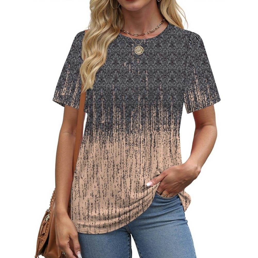 Fantaslook Women's Floral Short Sleeve Tunic Blouse: $9.99