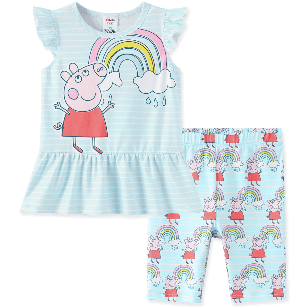 Peppa Pig Girls Rainbow Ruffle Dress and Bike Shorts 2-Piece Set: $13.81