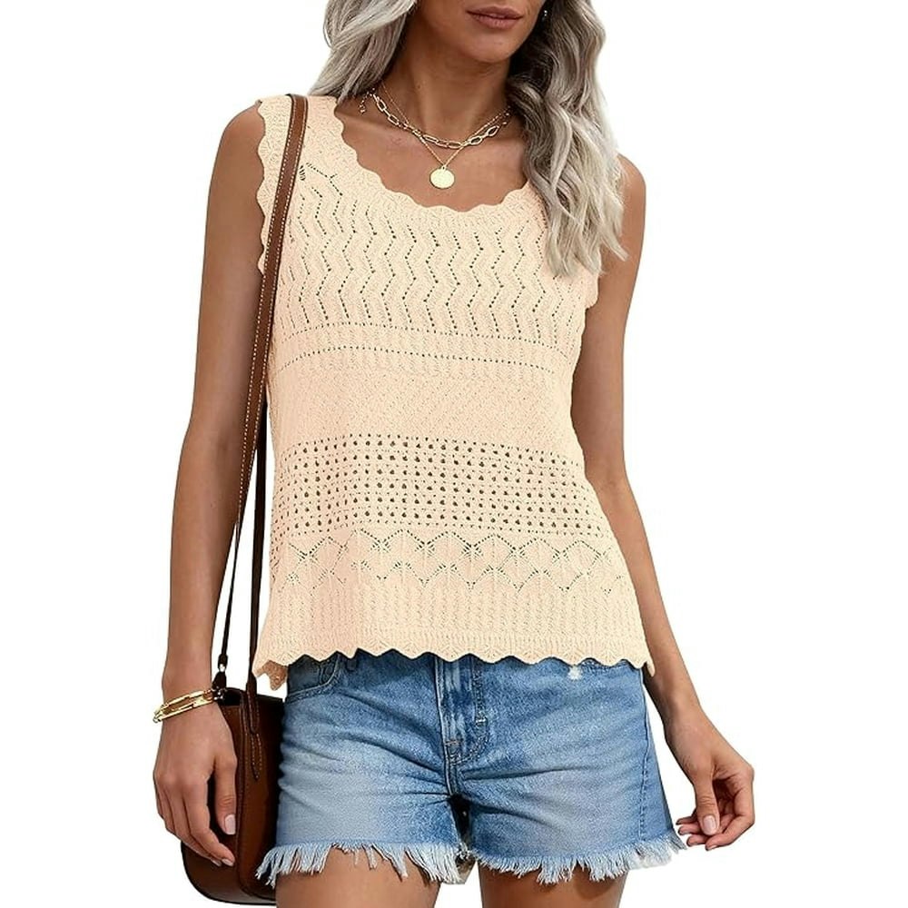 Prettygarden Women's Crochet Knit Tank Top: $18.03 Prettygarden Women's Crochet Knit Tank Top: $18.03