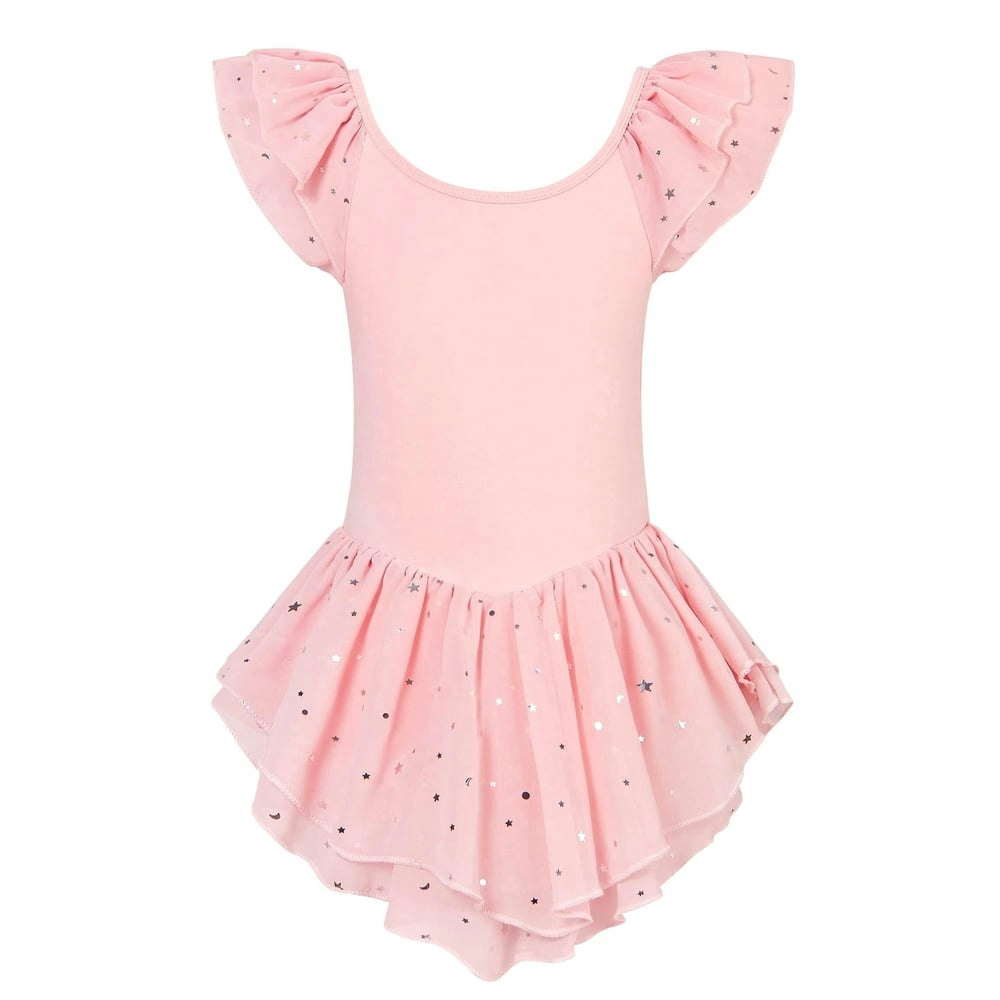 Aideaone Girls Ruffle Sleeve Ballet Tutu Dress: $12.99