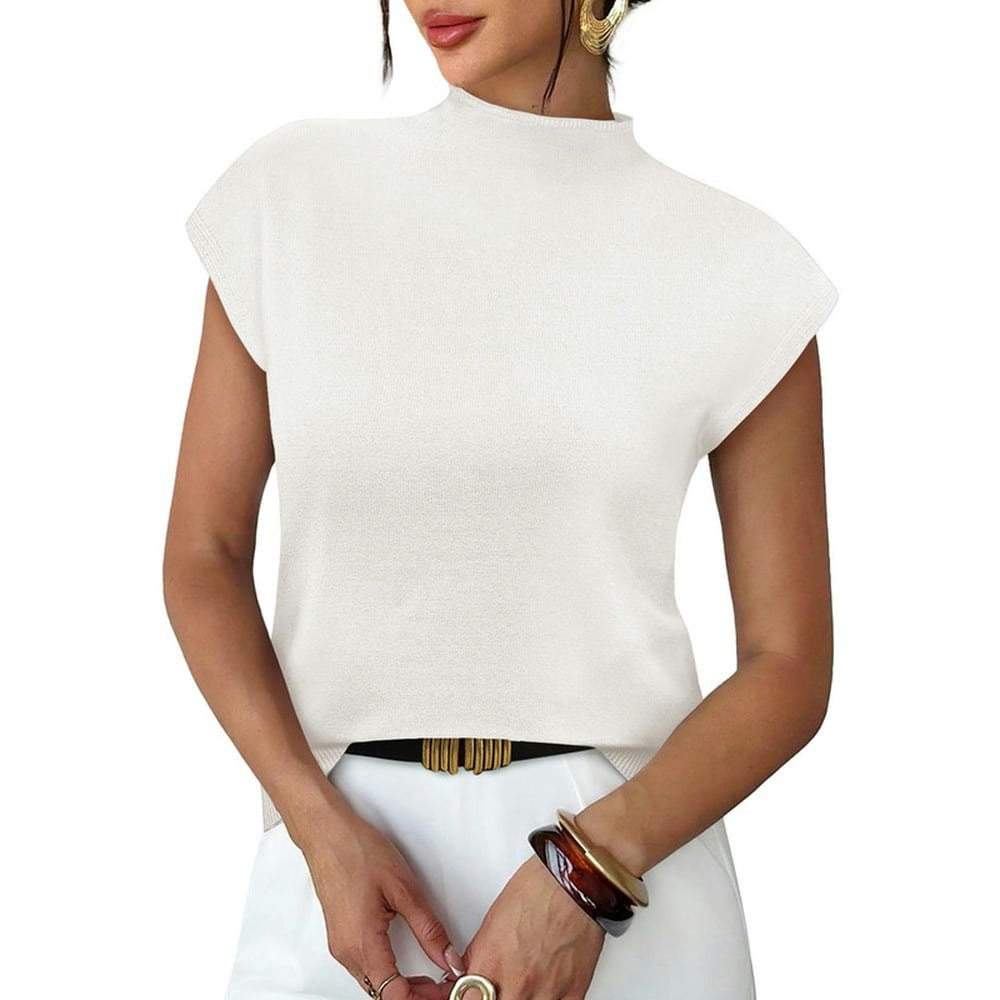Wiholl Women's Short Sleeve Mock Neck Knit Sweater: $14.99 Wiholl Women's Short Sleeve Mock Neck Knit Sweater: $14.99