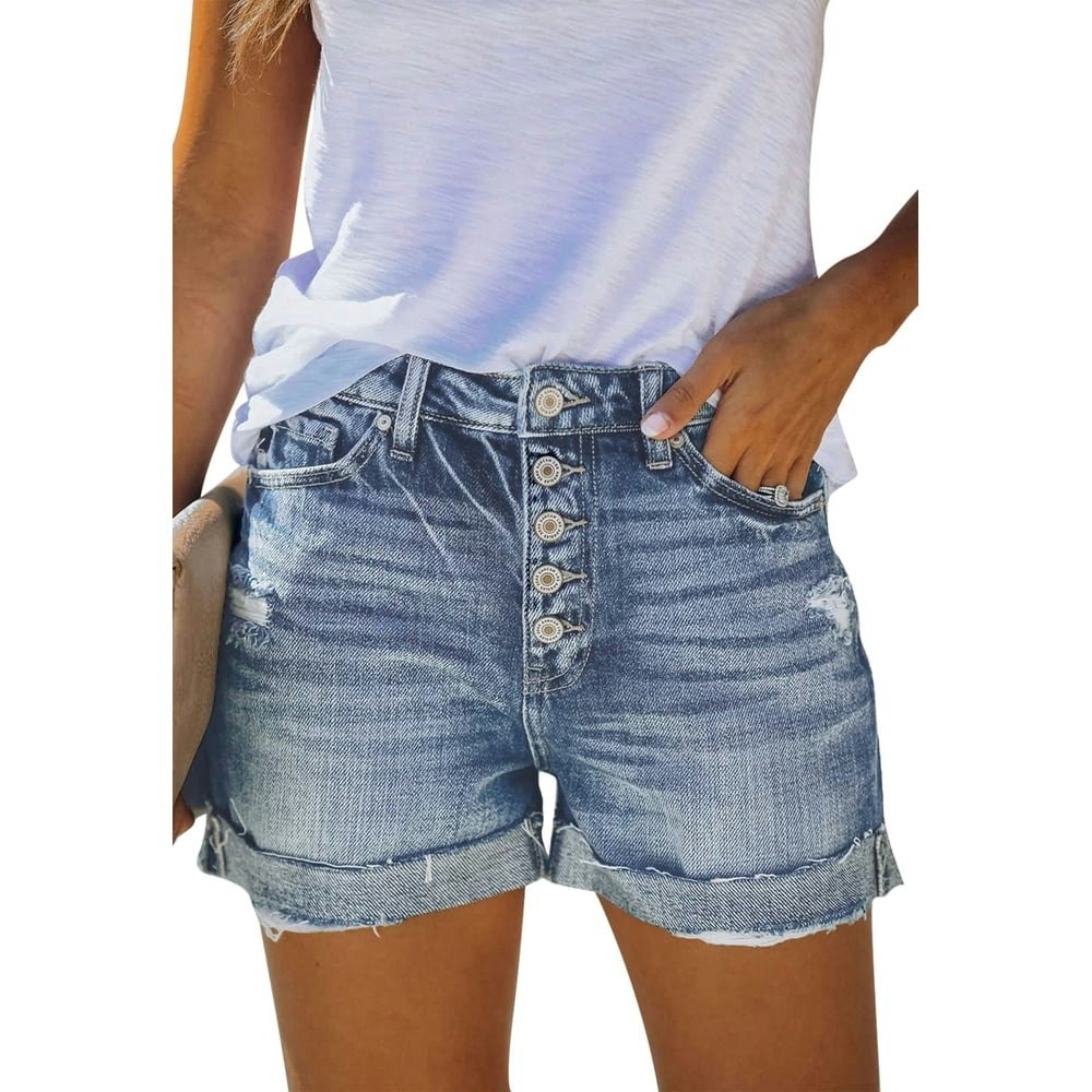 Emmiol Women's High Waisted Ripped Denim Shorts: $26.95 Emmiol Women's High Waisted Ripped Denim Shorts: $26.95
