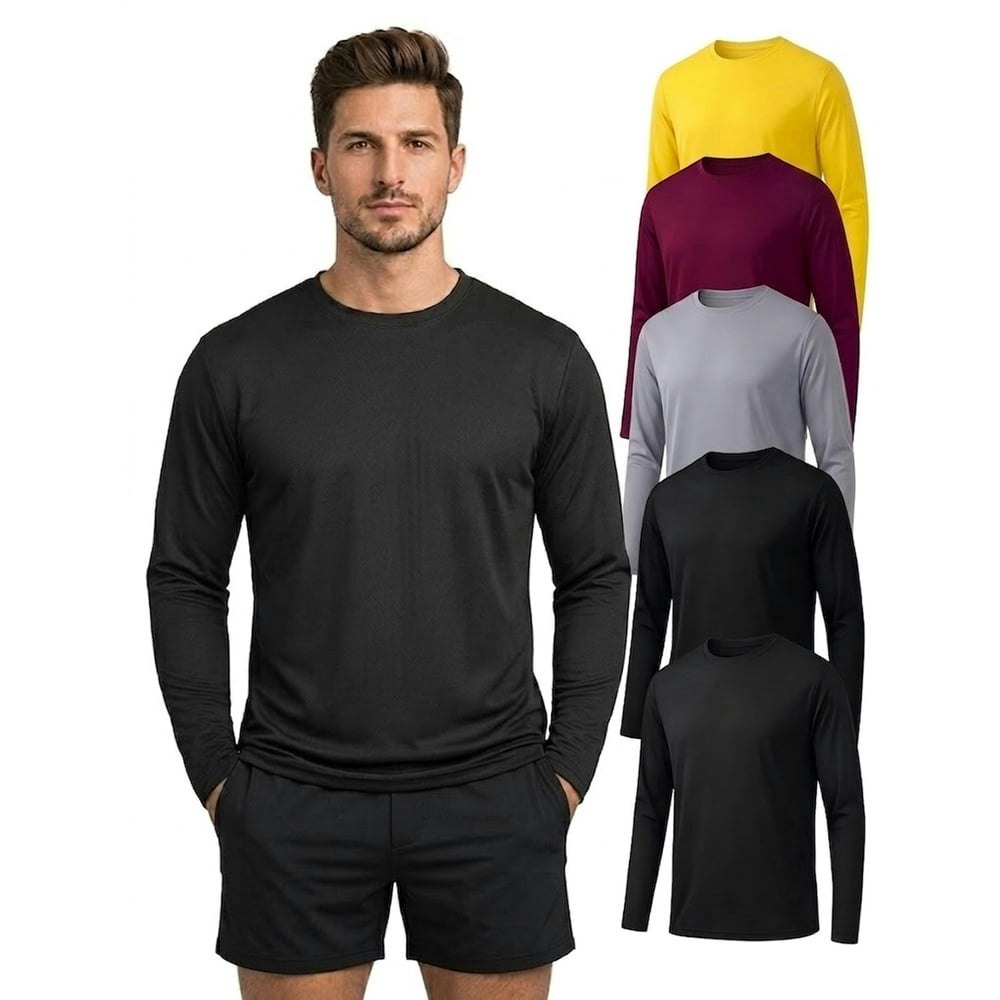 Men's Moisture-Wicking UPF 50+ Long Sleeve Performance Shirts 5-Pack: $29.99 Men's Moisture-Wicking UPF 50+ Long Sleeve Performance Shirts 5-Pack: $29.99
