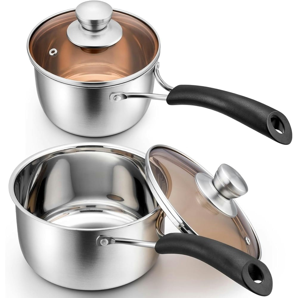 Walchoice 1-Quart and 2-Quart Stainless Steel Saucepan Set: $24.99