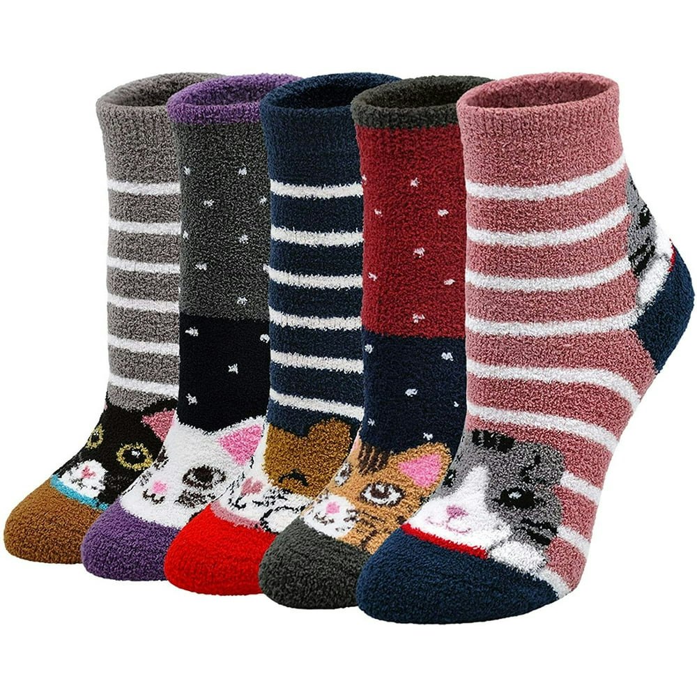 Lofir Women's Fuzzy Animal Socks 5-Pack: $12.19 Lofir Women's Fuzzy Animal Socks 5-Pack: $12.19