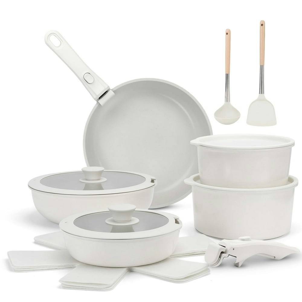 17-Piece Nonstick Ceramic Cookware Set with Detachable Handles: $59.89