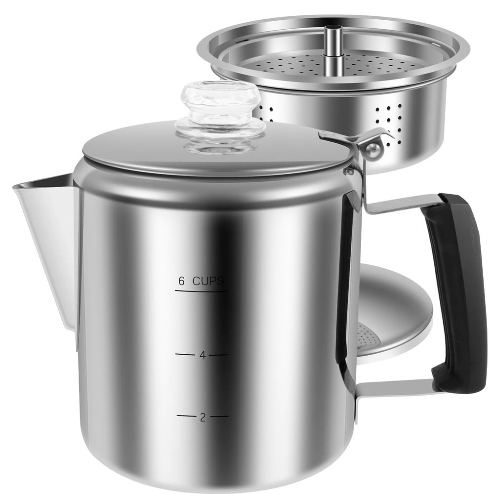 6-Cup Stainless Steel Camping Coffee Percolator: $27.99