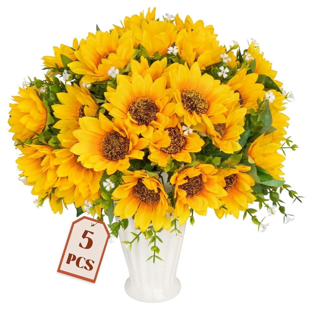 Scidweet Artificial Sunflower Bouquets 5-Pack: $16.99 Scidweet Artificial Sunflower Bouquets 5-Pack: $16.99