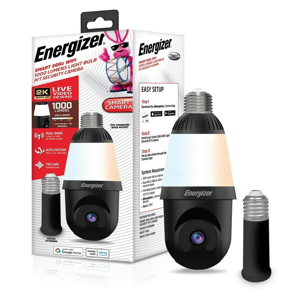 Energizer 2K Outdoor Smart Security Light Bulb Camera: $34.99 Energizer 2K Outdoor Smart Security Light Bulb Camera: $34.99