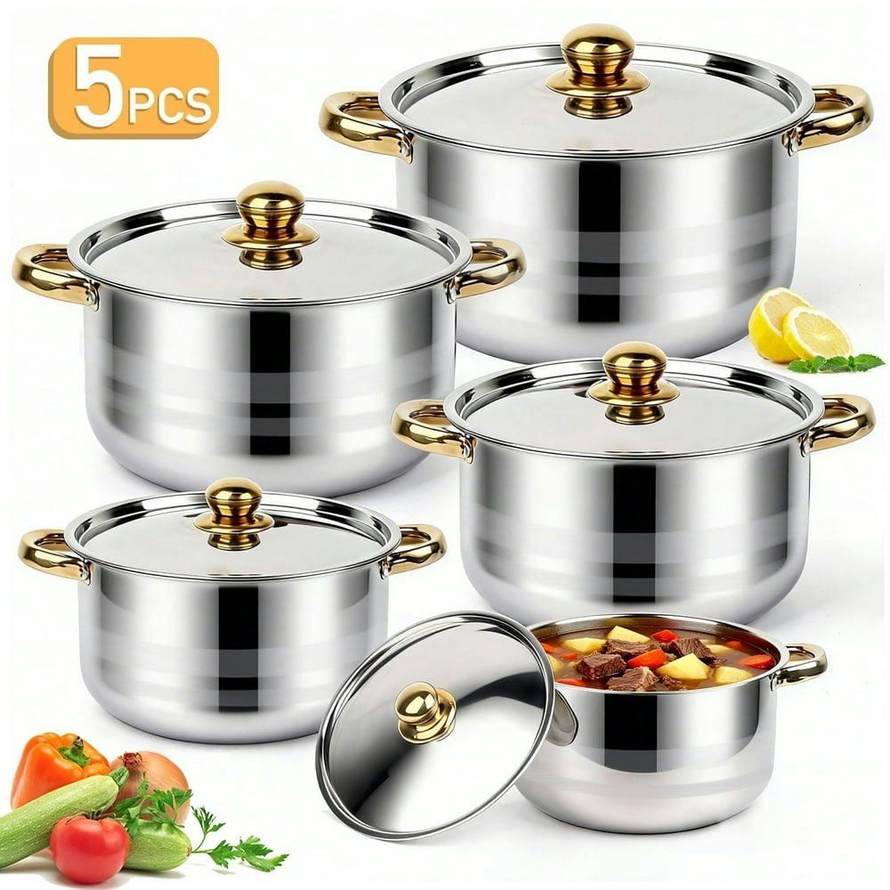 Taimasi 5-Piece Stainless Steel Stock Pot Set: $29.49
