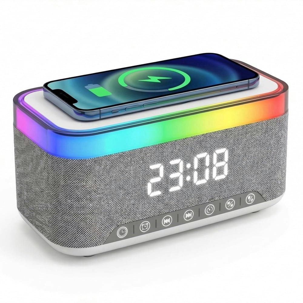Daybetter RGB Bluetooth Speaker with Alarm Clock and Wireless Charger: $29.99