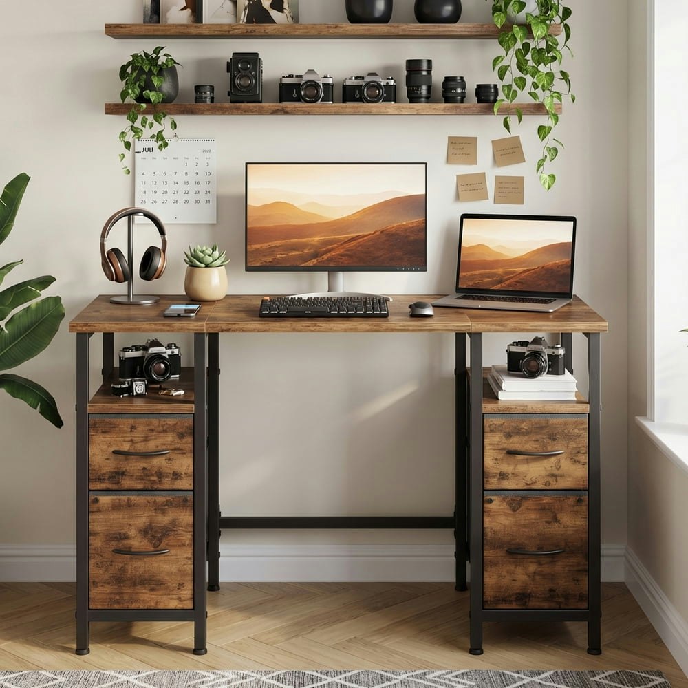 Higdbfe 47-Inch Computer Desk with 4 Fabric Drawers: $65.99 Higdbfe 47-Inch Computer Desk with 4 Fabric Drawers: $65.99