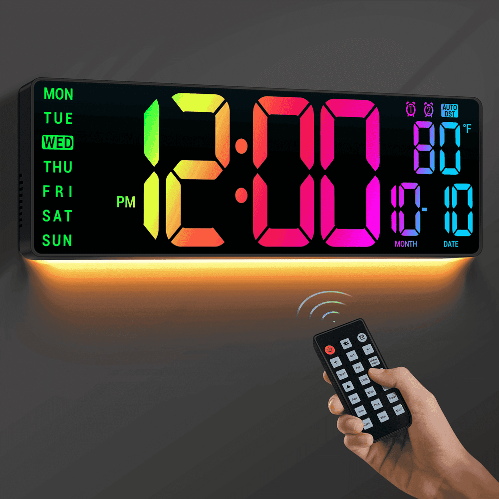 16.5-Inch RGB LED Digital Wall Clock: $19.99