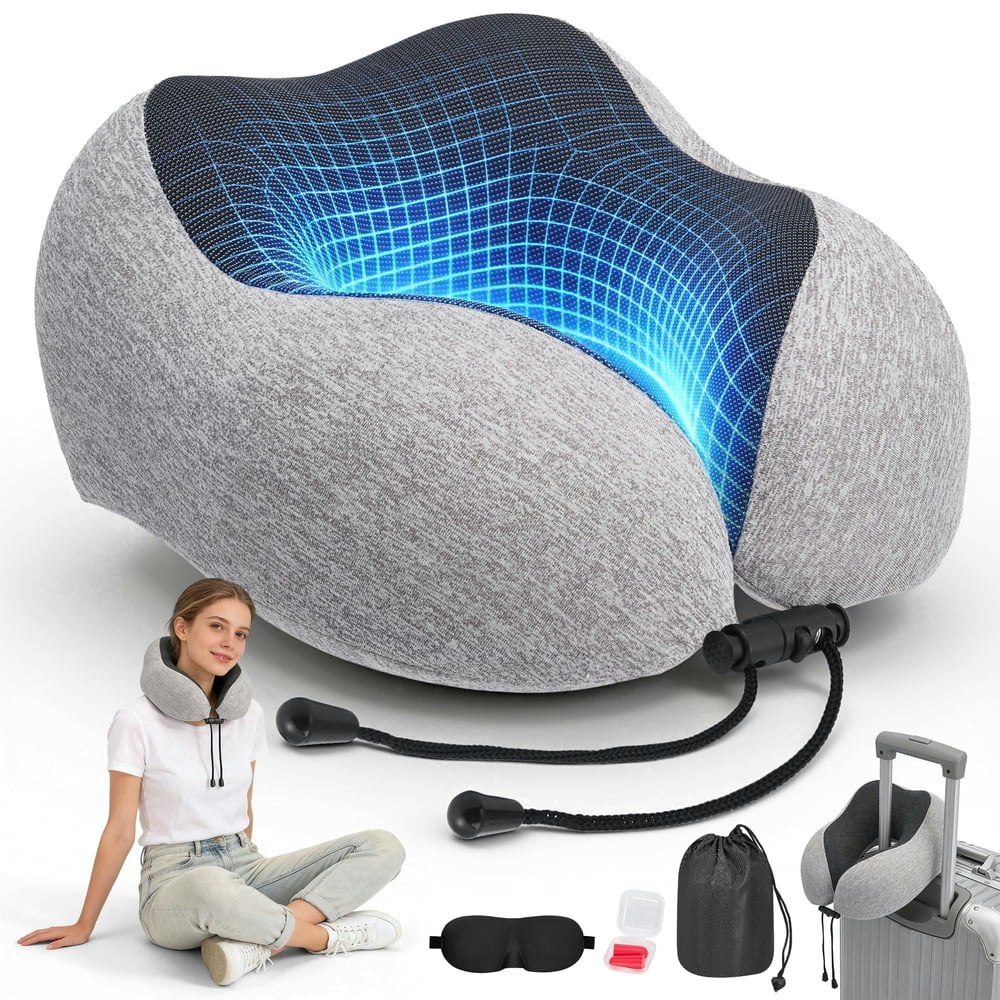 Doulami Memory Foam Travel Neck Pillow: $16.55