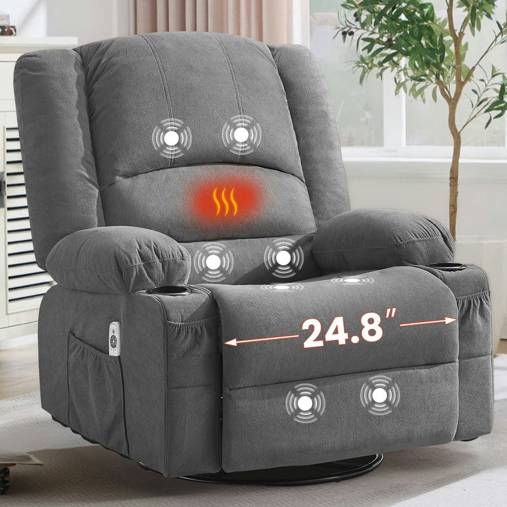 Jonpony Heated Manual Massage Swivel Rocker Recliner: $249.99 Jonpony Heated Manual Massage Swivel Rocker Recliner: $249.99