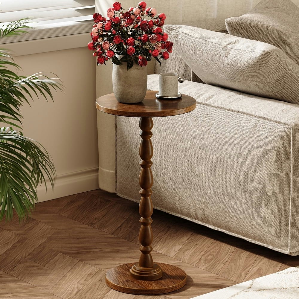 Maliowa Round Solid Wood Side Table: $26.99 Maliowa Round Solid Wood Side Table: $26.99