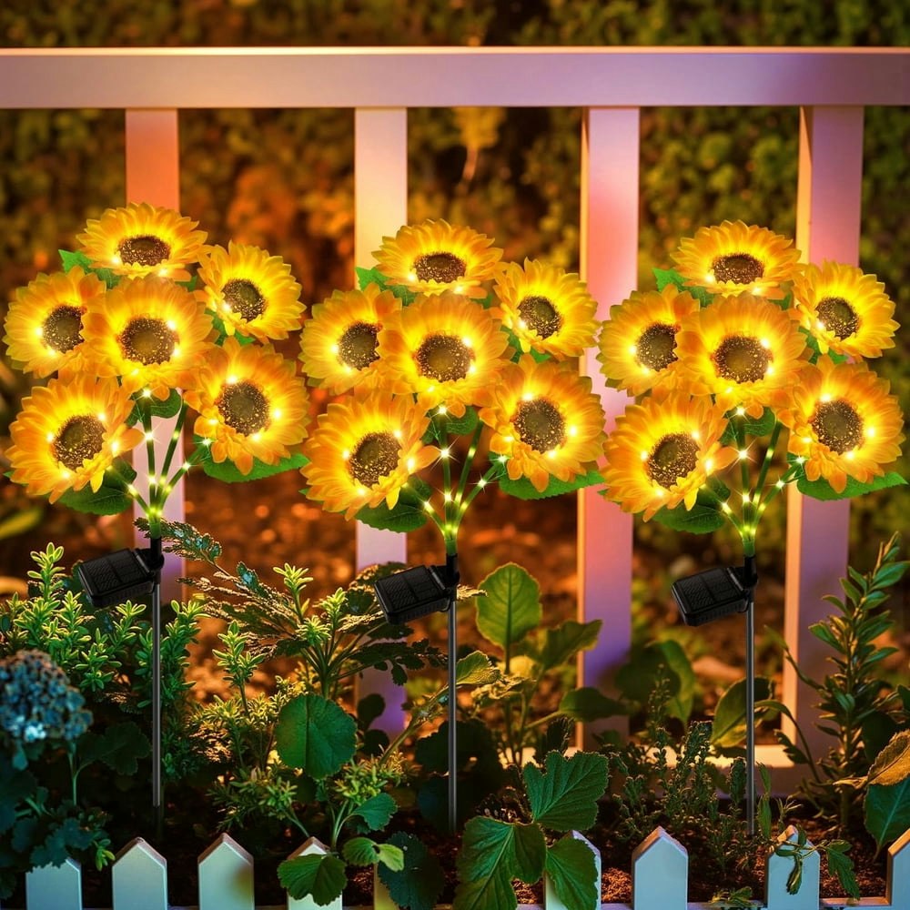 Solar Sunflower Outdoor Lights 18-Pack: $26.99