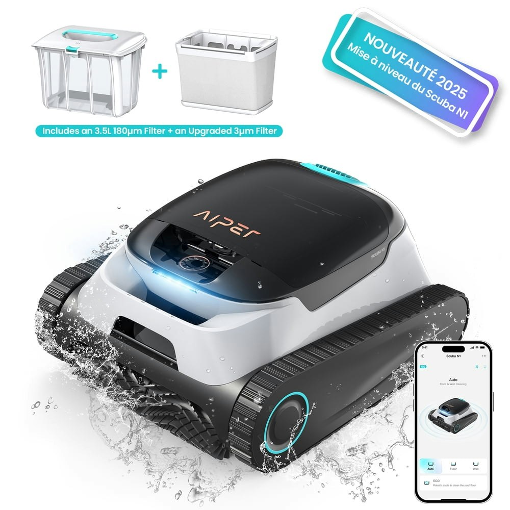 Aiper Scuba N1 Plus Cordless Robotic Pool Cleaner: $549.98 Aiper Scuba N1 Plus Cordless Robotic Pool Cleaner: $549.98