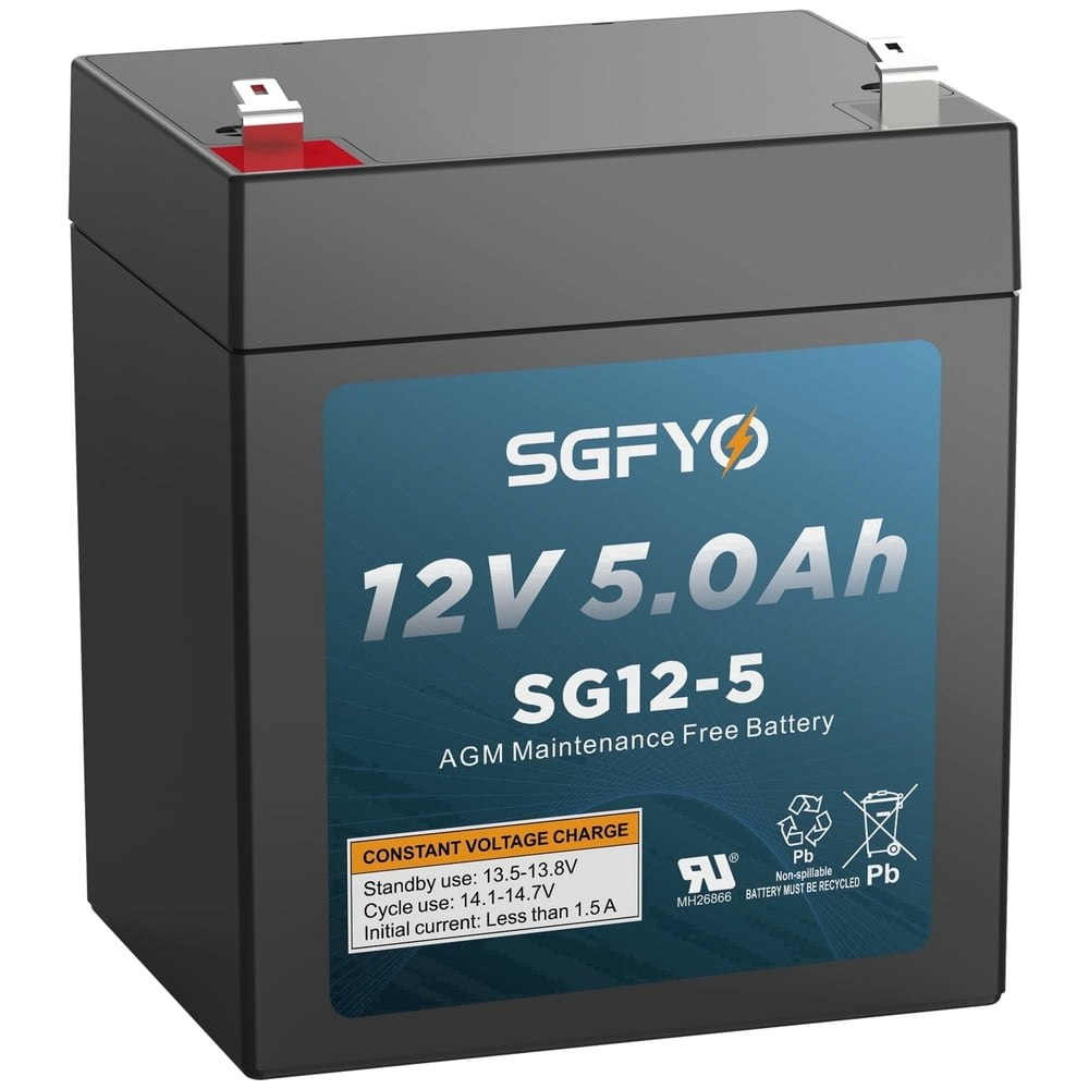 SGFYO 12V 5Ah Rechargeable SLA AGM Battery: $21.99 SGFYO 12V 5Ah Rechargeable SLA AGM Battery: $21.99