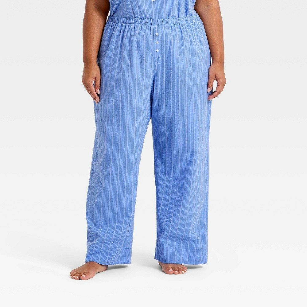 Auden Women's Striped Cotton Blend Pajama Pants 1X: $25