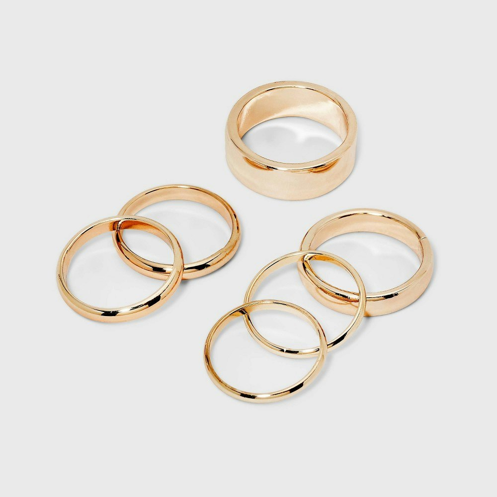 A New Day Gold Tone Stacking Band Ring 5-Piece Set: $9.99 A New Day Gold Tone Stacking Band Ring 5-Piece Set: $9.99