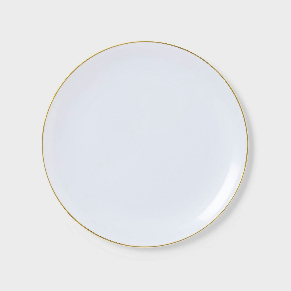 Spritz White and Gold Trim Plastic Snack Plates 8-Pack: $4