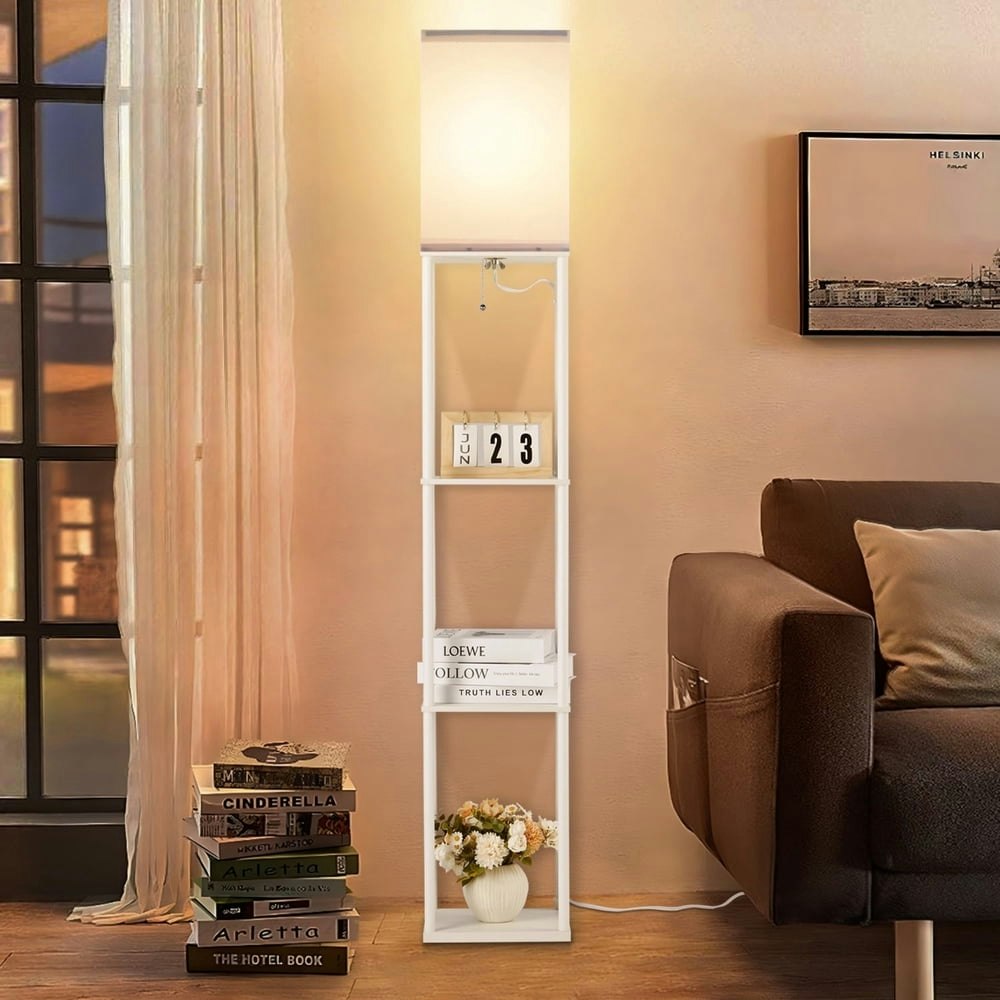 Vesteel Floor Lamp with Shelves: $37.90