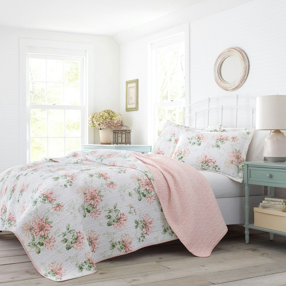 Laura Ashley Twin Honeysuckle Reversible Quilt Set: $79.99