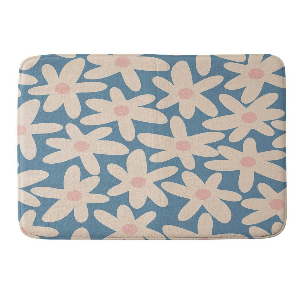 Daisy Time Retro Floral Memory Foam Bath Rug: $60.99