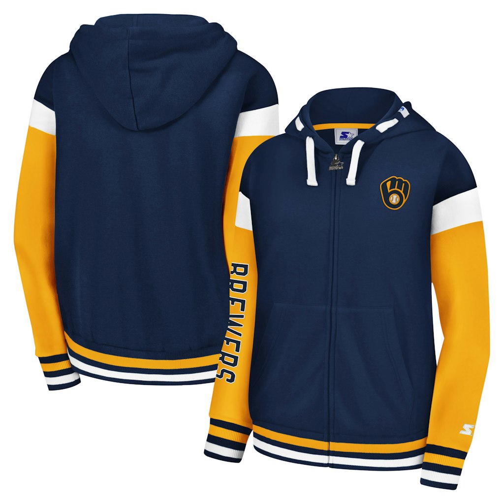 Starter Women's Milwaukee Brewers Homestretch Full-Zip Hoodie: $99.99 Starter Women's Milwaukee Brewers Homestretch Full-Zip Hoodie: $99.99