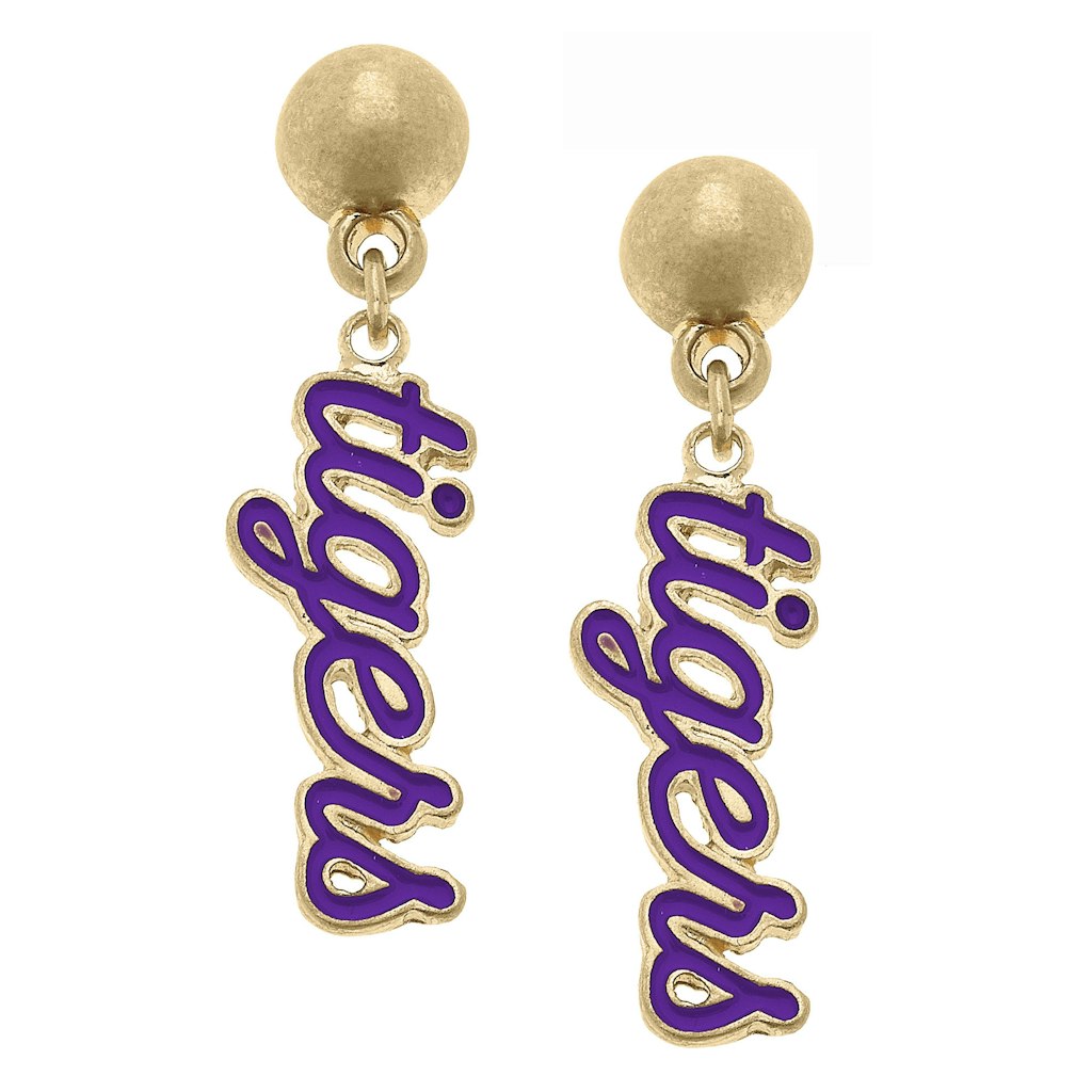 Women's Clemson Tigers Enamel Script Drop Earrings: $33.99