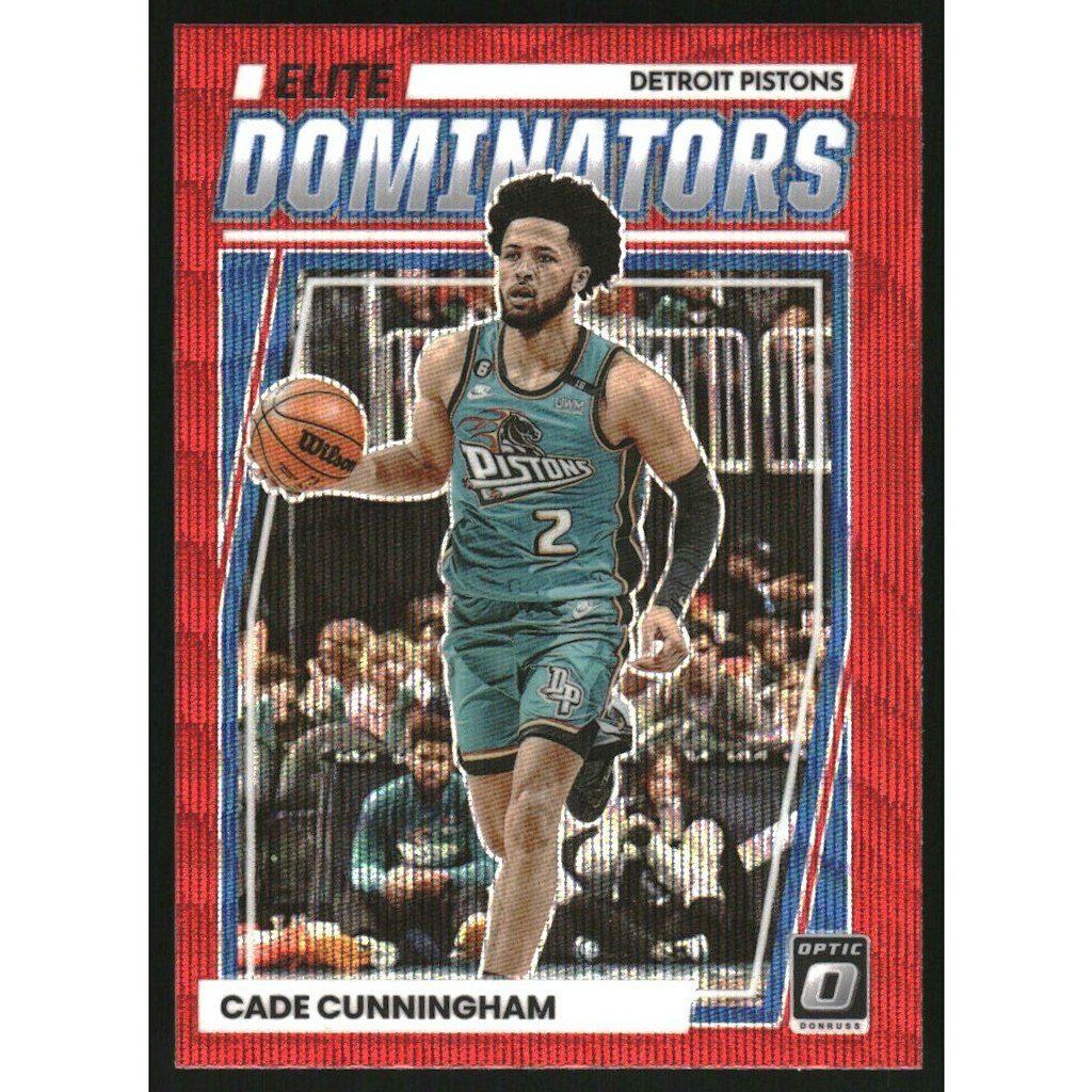 Cade Cunningham 2022-23 Donruss Optic Elite Dominators Red Wave Trading Card: $18 Cade Cunningham 2022-23 Donruss Optic Elite Dominators Red Wave Trading Card: $18