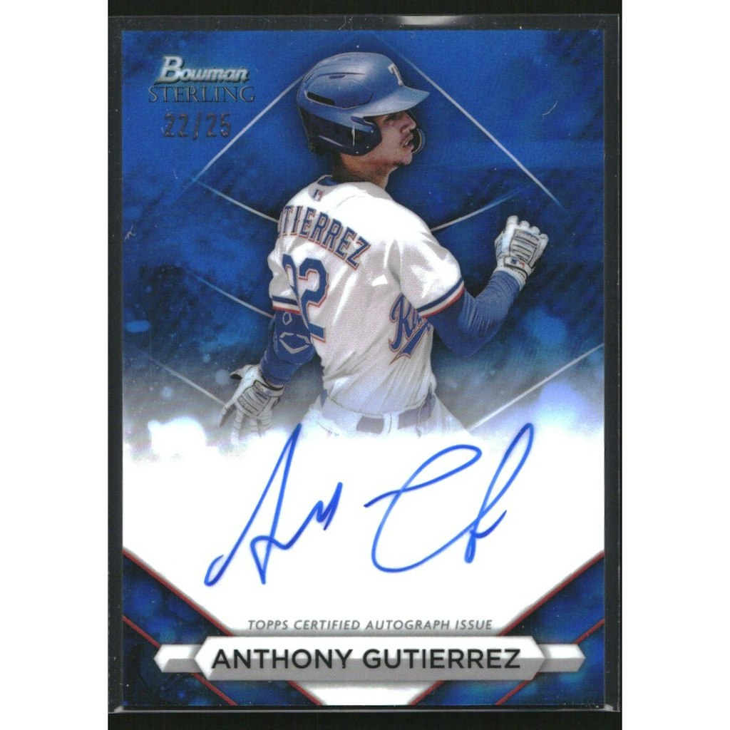 2023 Bowman Sterling Anthony Gutierrez Blue Refractor Autograph Card: $15 2023 Bowman Sterling Anthony Gutierrez Blue Refractor Autograph Card: $15