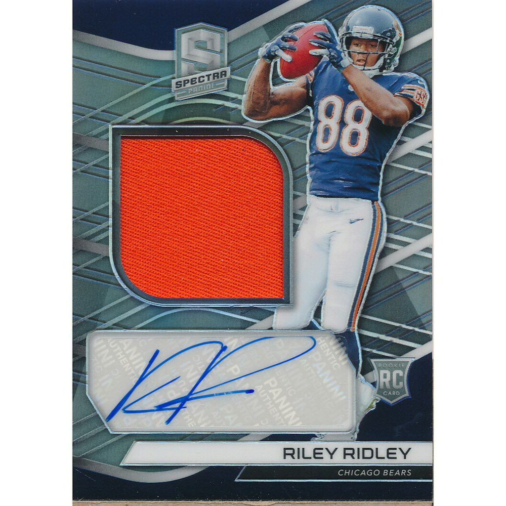 2019 Panini Spectra Riley Ridley Rookie Patch Autograph Card: $12 2019 Panini Spectra Riley Ridley Rookie Patch Autograph Card: $12