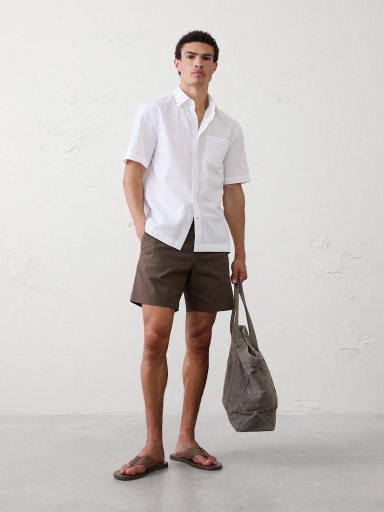 Standard-Fit Seersucker Shirt: $25 Standard-Fit Seersucker Shirt: $25