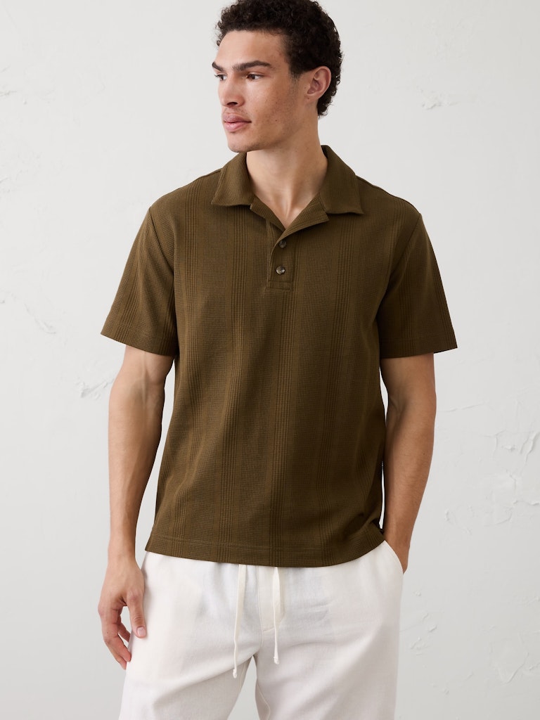 Standard-Fit Textured Polo: $32.50 Standard-Fit Textured Polo: $32.50