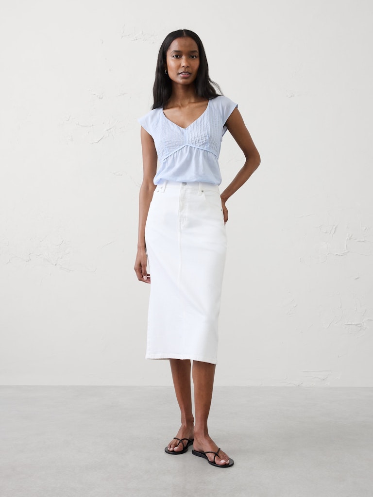Pintuck Empire Top: $40 Pintuck Empire Top: $40